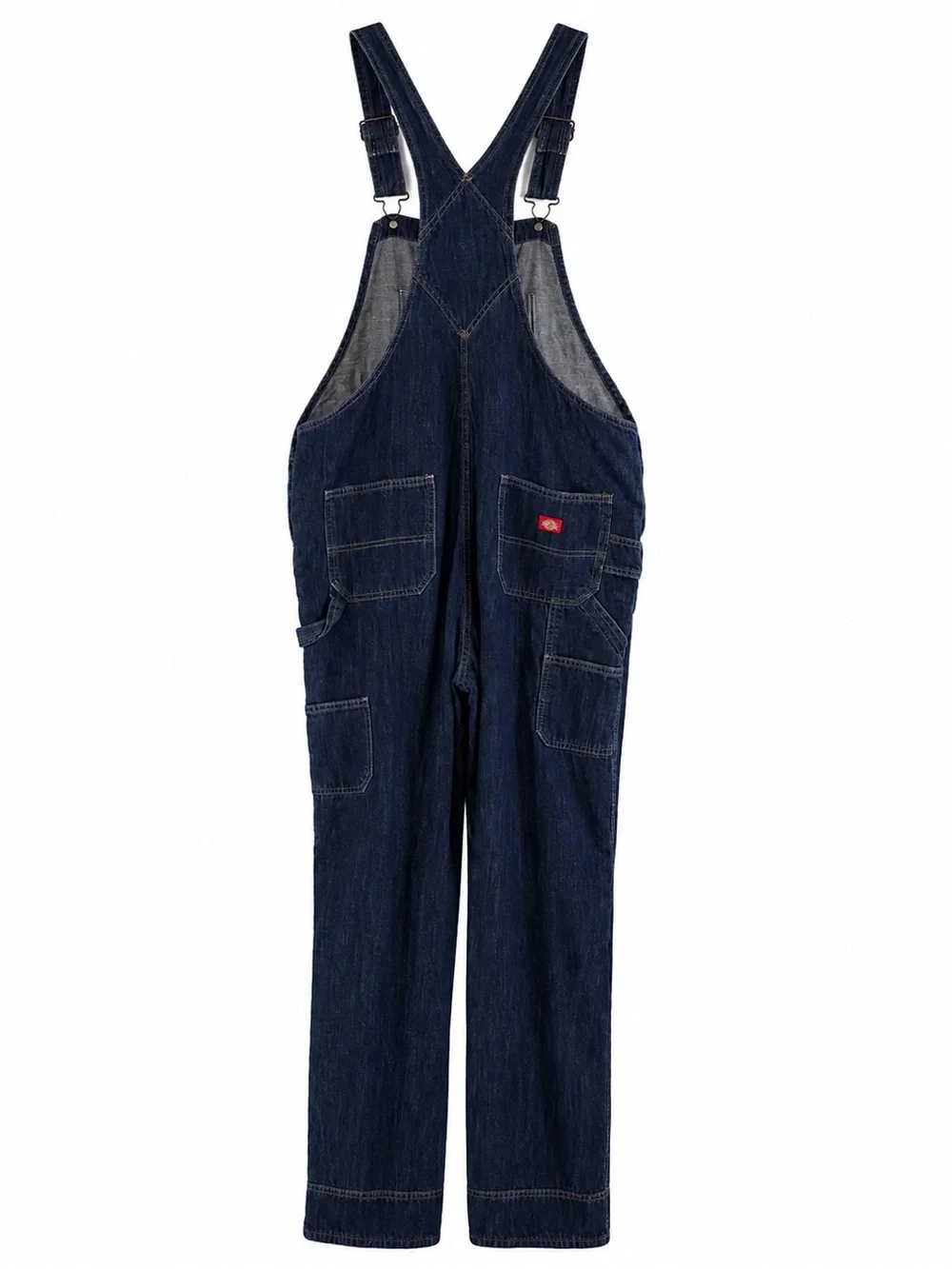 Dickies Men’s Large Denim Bib Overalls Dark Wash Carpenter Workwear 100% Cotton